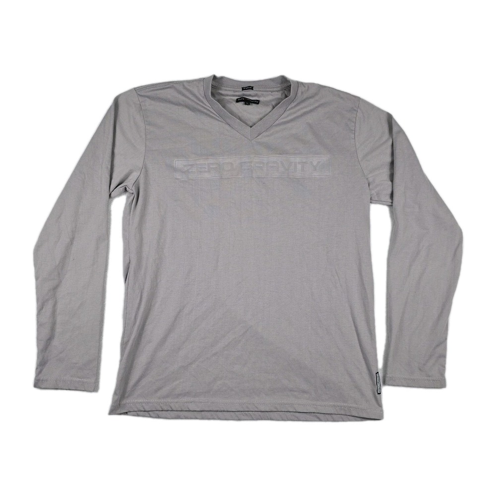 Zero Gravity Y2K‎ Fitted Long Sleeve Shirt Men's Size Large Gray